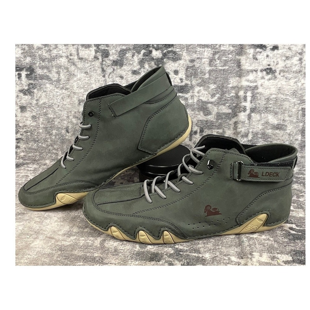 DBECK Ankle Chukka Boots Womens 9.5 Green Casual Driving Sneaker High Top